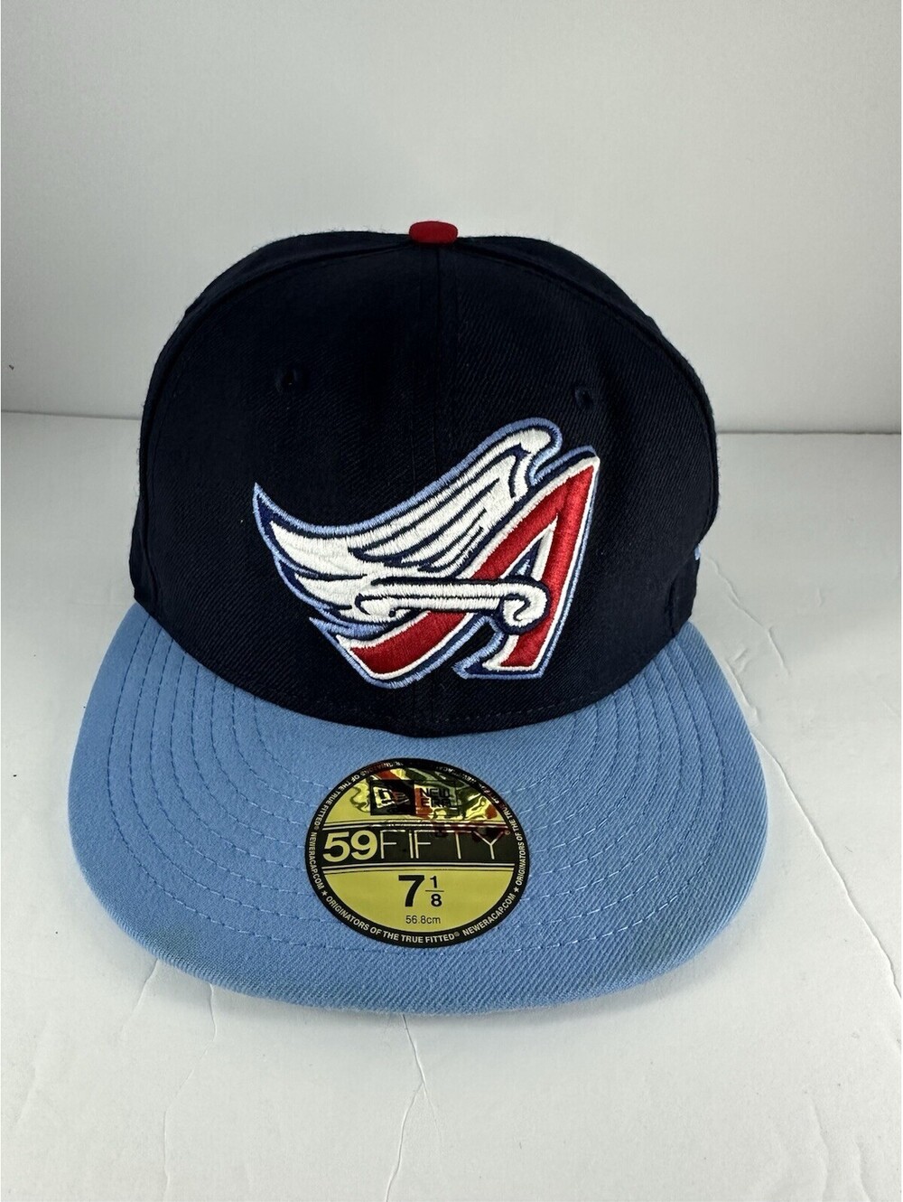 Anaheim Angels New Era Hat Cap Fitted Mens 7 1/8 Blue 59FIFTY MLB Cooperstown